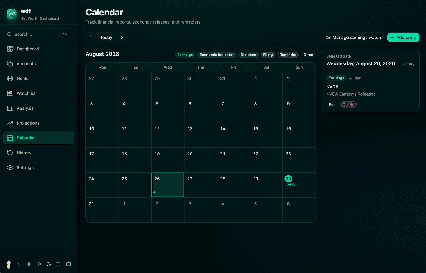 Desktop calendar